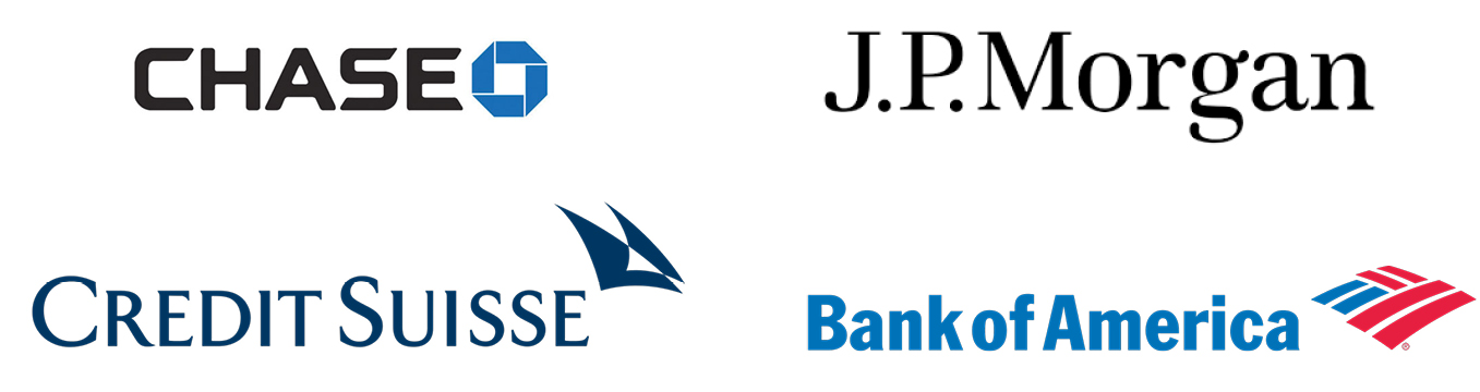 Chase, JP Morgan, Credit Suisse and Bank of America